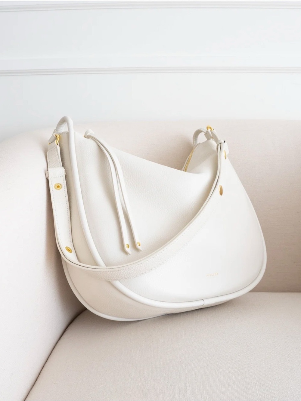 New AALLYN White Leather Shoulder & Crossbody Bag for Women.